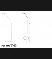 bílý (W), černý (Q) nebo červený (R) lak,1x max 40W G9 Halogen, výška 1250 mm